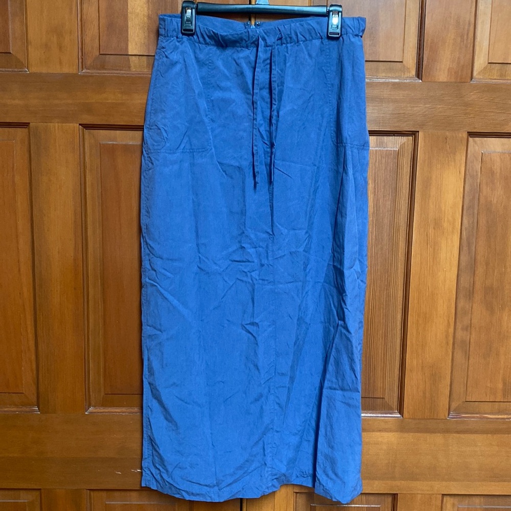Silk blue maxi skirt